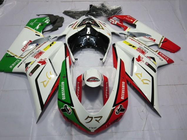 77 Bianco Rosso Verde 07-14 Ducati 848 1098 1198 Carene Moto
