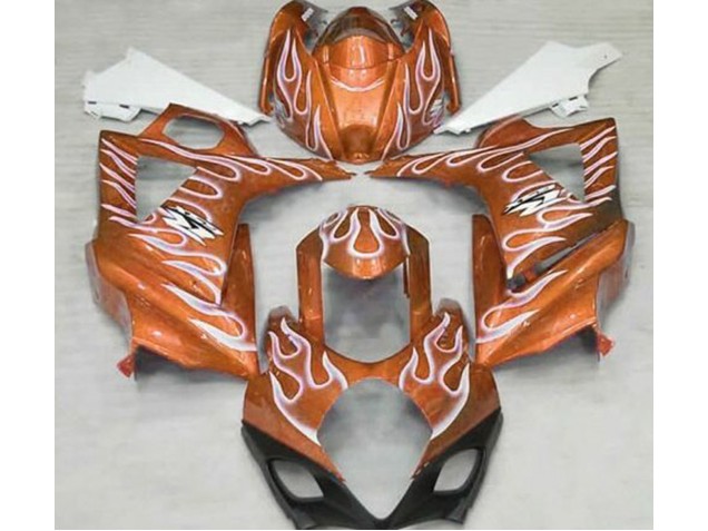 Arancio Lucido & Bianco Fiamma 07-08 GSXR 1000 Carene Moto