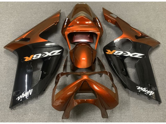 Arancio Lucido & Nero 03-04 ZX6R Carene Moto