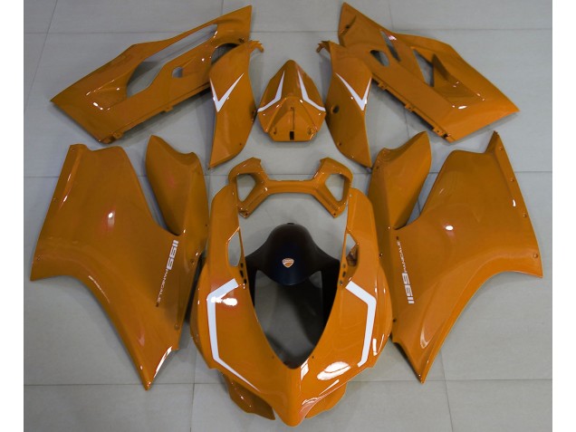 Arancione Lucido & Bianco 11-14 Ducati 1199 Carene Moto