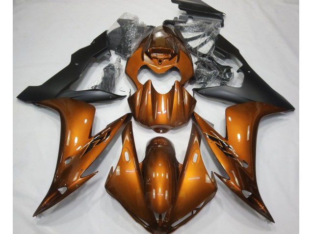 Arancione Lucido & Nero 04-06 R1 Carene Moto