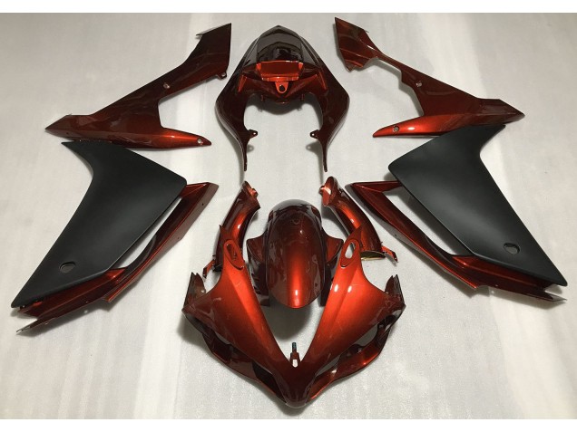 Arancione Scuro Lucido & Nero 07-08 R1 Carene Moto