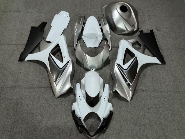 Argento Bianco Personalizzato Con Nero 07-08 GSXR 1000 Carene Moto