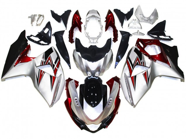 Argento Con Riflessi Rossi 09-16 GSXR 1000 Carene Moto
