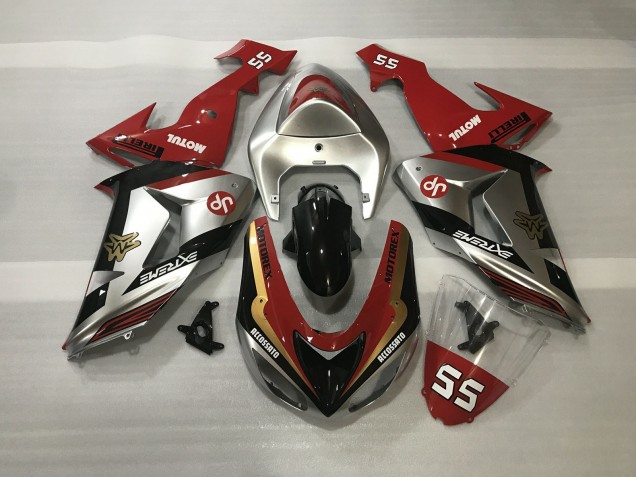 Argento Lucido & Rosso 06-07 ZX10R Carene Moto