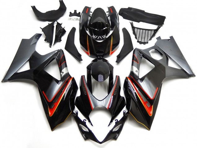 Argento & Nero Con Rosso 07-08 GSXR 1000 Carene Moto