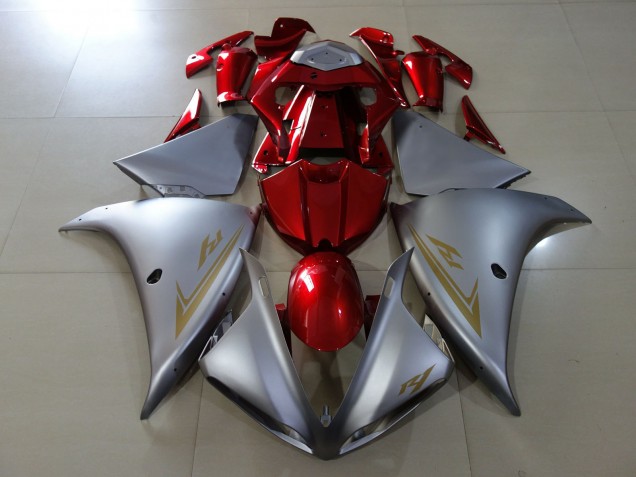 Argento Opaco & Rosso Lucido 09-11 R1 Carene Moto
