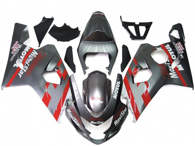 Argento & Rosso Movistar 04-05 GSXR 600-750 Carene Moto