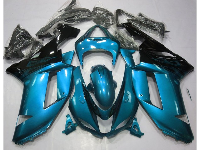 Azzurro Lucido & Nero 07-08 ZX6R Carene Moto