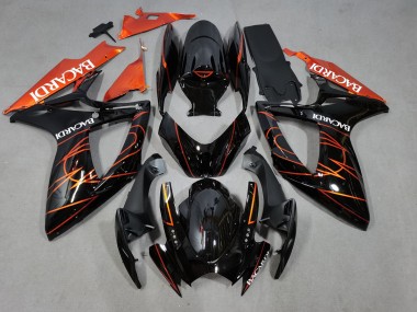 Acquista Bacardi Nero & Arancione 06-07 GSXR 600-750 Carene Moto