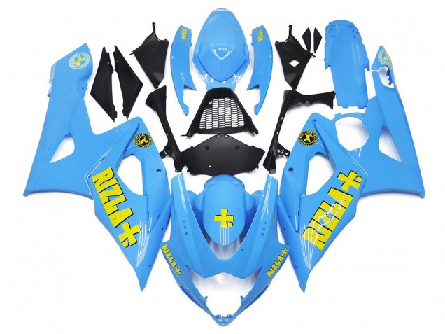 Bianco Blu Con Giallo Rizla 05-06 GSXR 1000 Carene Moto