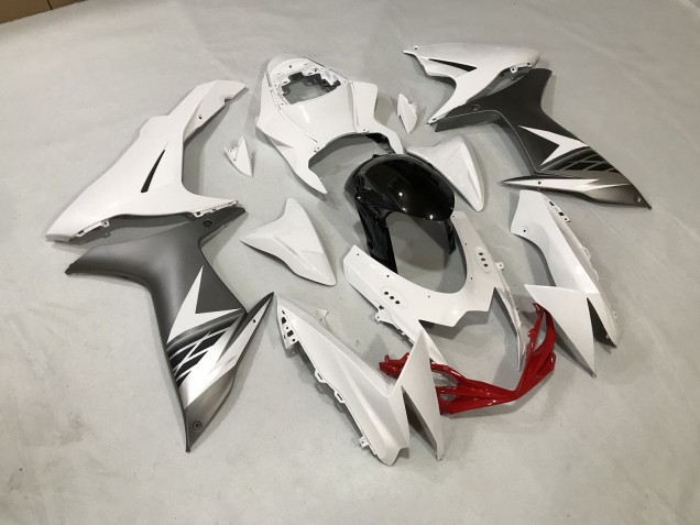 Bianco Lucido & Argento Opaco 11-24 GSXR 600-750 Carene Moto