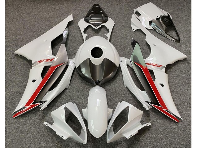 Bianco Lucido Argento & Rosso 08-16 R6 Carene Moto