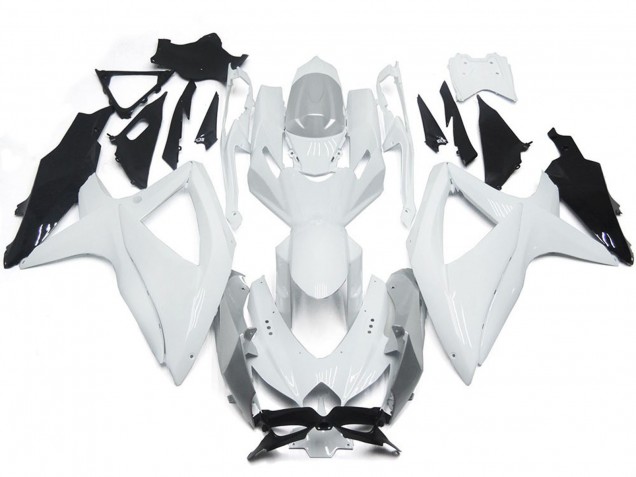 Bianco Lucido Brillante Con Argento 08-10 GSXR 600-750 Carene Moto