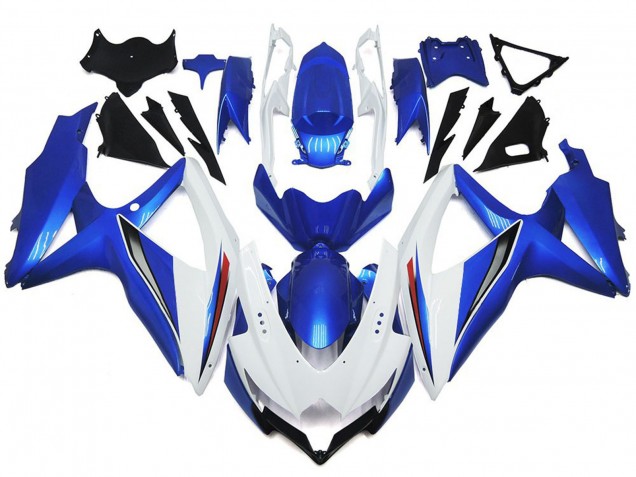 Bianco Lucido Brillante Con Argento & Blu 08-10 GSXR 600-750 Carene Moto
