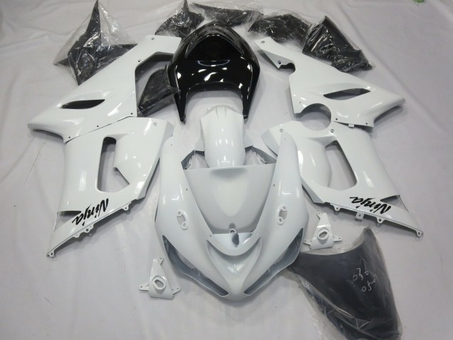 Bianco Lucido Con Coda Nera 05-06 ZX6R Carene Moto