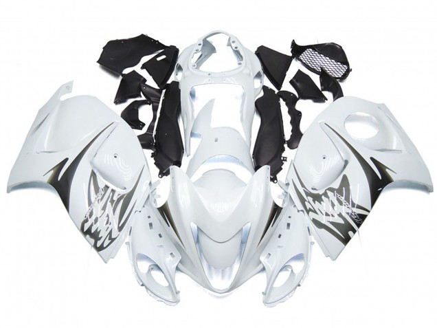 Bianco Lucido Con Loghi In Stile Argento 08-20 GSXR 1300 Carene Moto