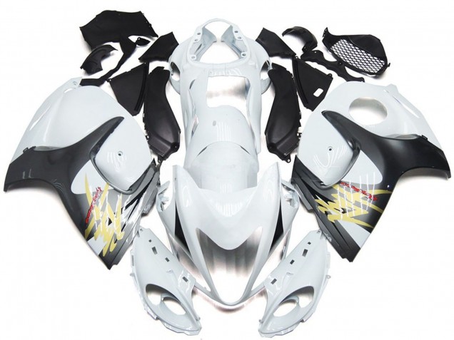 Bianco Lucido Con Stile Argento 08-20 GSXR 1300 Carene Moto