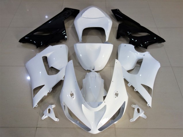 Bianco Lucido & Nero 05-06 ZX6R Carene Moto