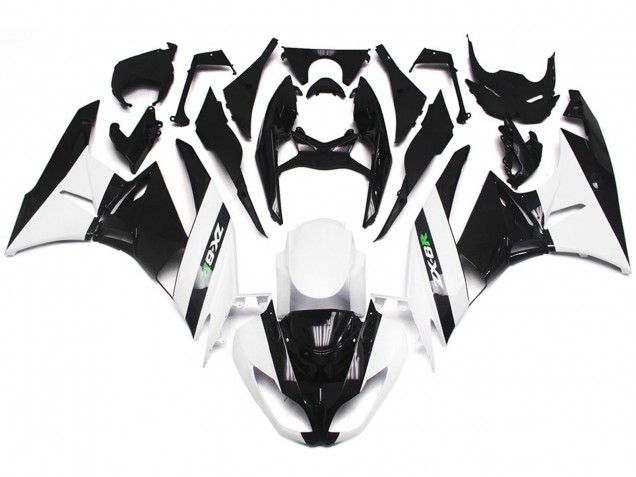 Bianco Lucido & Nero Lucido 09-12 ZX6R Carene Moto