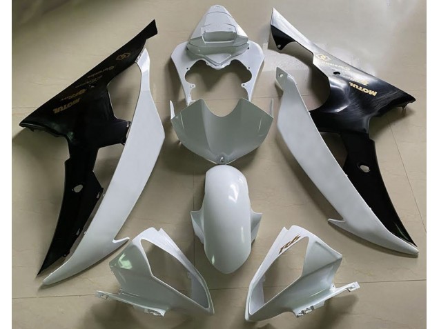 Bianco Lucido & Nero & Oro 08-16 R6 Carene Moto