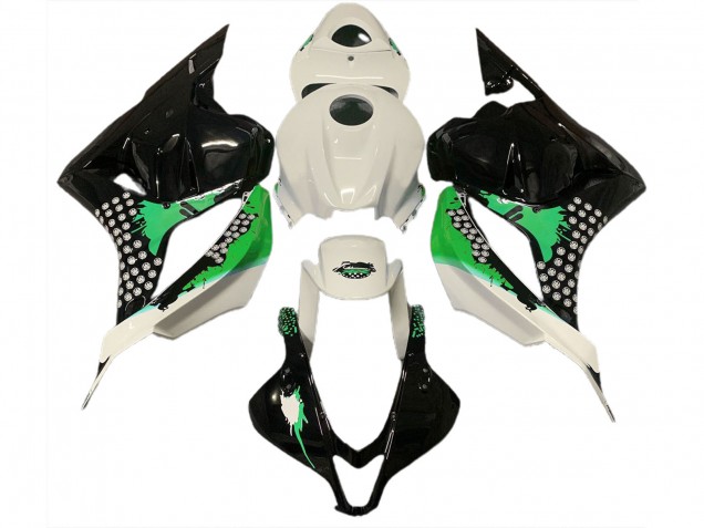 Bianco Lucido & Schizzi Verdi 09-12 CBR600RR Carene Moto