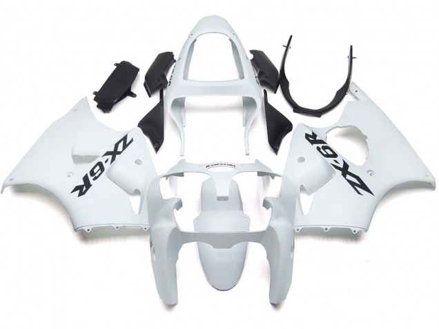Bianco Lucido Semplice Con Logo 00-02 ZX6R Carene Moto