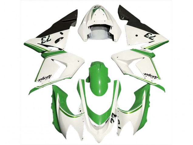 Bianco Lucido & Verde 04-05 ZX10R Carene Moto