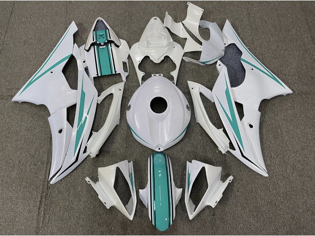 Bianco Lucido & Verde Acqua 08-16 R6 Carene Moto