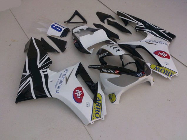 Bianco & Nero Con Bandiera 06-08 Daytona 675 Carene Moto