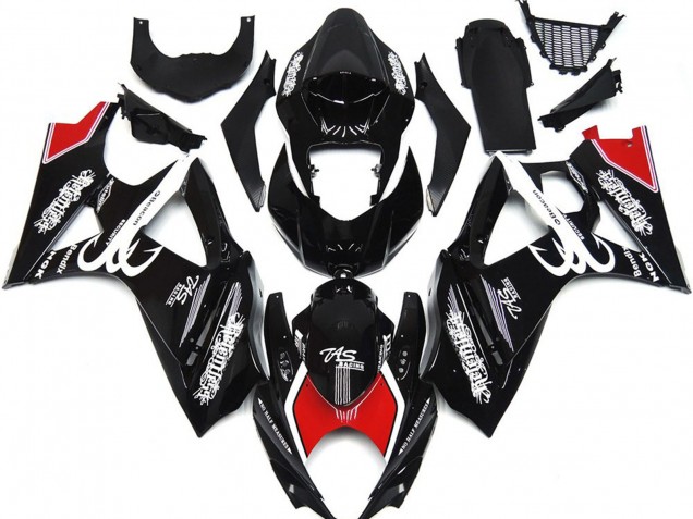 Bianco & Nero Con Rosso 07-08 GSXR 1000 Carene Moto