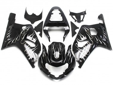 Acquista Bianco & Nero Lucido Fiamma 01-03 GSXR 600-750 Carene Moto