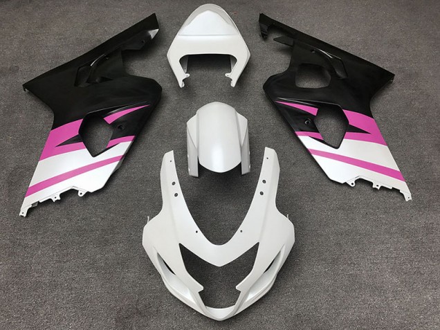 Bianco Opaco & Rosa 04-05 GSXR 600-750 Carene Moto
