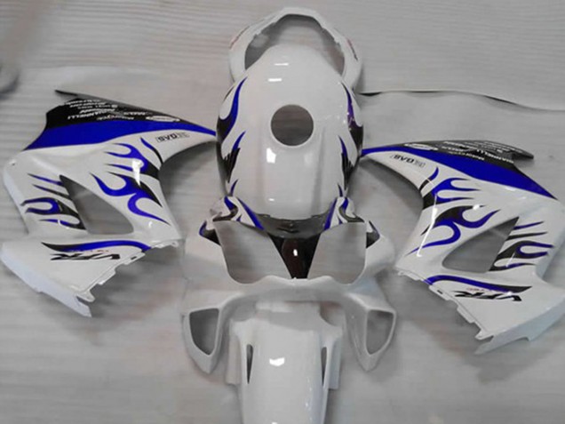 Blanc Bleu Flamme 02-12 VFR800 Carene Moto