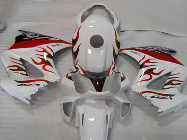 Blanc Rouge Flamme 02-12 VFR800 Carene Moto