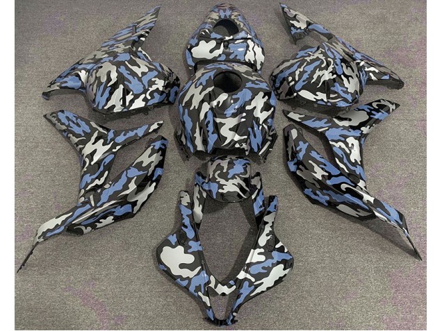 Blu & Argento Camo 09-12 CBR600RR Carene Moto