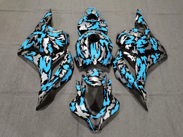 Blu/Argento Personalizzato Camo 09-12 CBR600RR Carene Moto