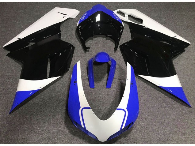 Blu Lucido Bianco & Nero 07-14 Ducati 848 1098 1198 Carene Moto