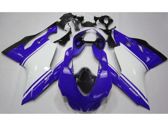 Blu Lucido Bianco & Nero 11-14 Ducati 1199 Carene Moto