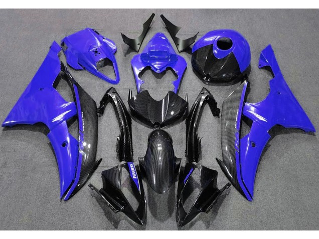 Blu Lucido & Fibra Di Carbonio 08-16 R6 Carene Moto