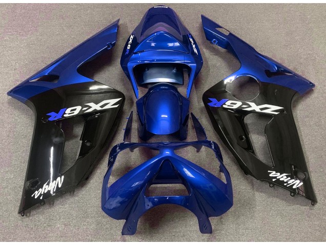 Blu Lucido & Nero 03-04 ZX6R Carene Moto