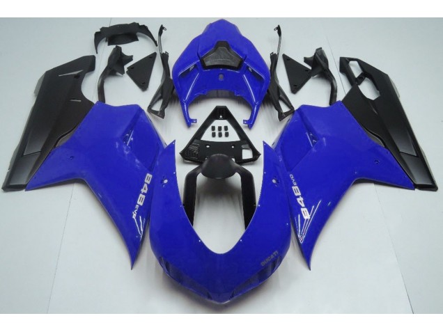 Blu Lucido & Nero 07-14 Ducati 848 1098 1198 Carene Moto