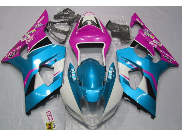 Blu Lucido & Nero Opaco 03-04 GSXR 1000 Carene Moto