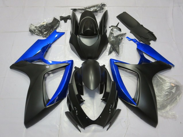 Blu Lucido & Nero Opaco 06-07 GSXR 600-750 Carene Moto