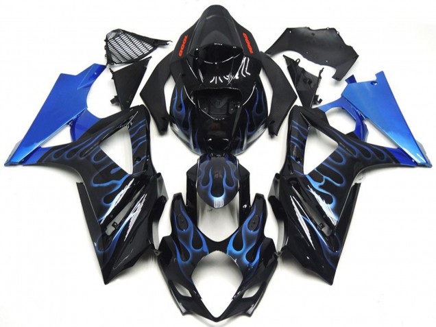 Blu & Nero Personalizzati Fiamma 07-08 GSXR 1000 Carene Moto