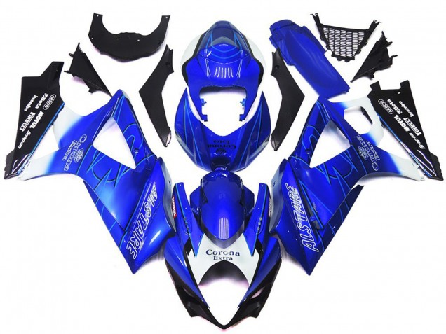 Blu Vibrante Con Bianco Corona 07-08 GSXR 1000 Carene Moto