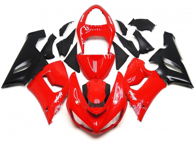 Decalcomanie Bianche Rosse Lucide Semplici 05-06 ZX6R Carene Moto