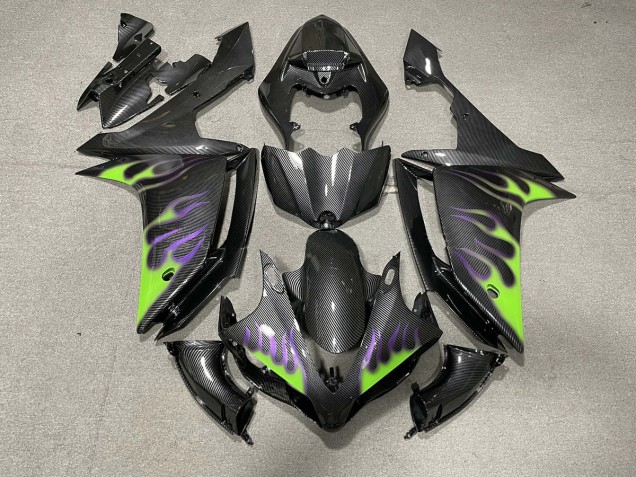 Fibra Di Carbonio Stile Con Fiamme 07-08 R1 Carene Moto