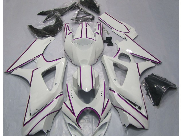 Gessato Bianco Rosa Lucido 07-08 GSXR 1000 Carene Moto