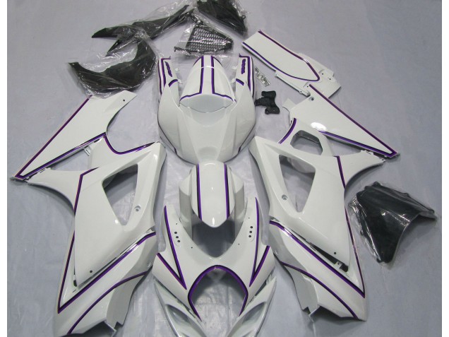 Gessato Bianco Viola Lucido 07-08 GSXR 1000 Carene Moto